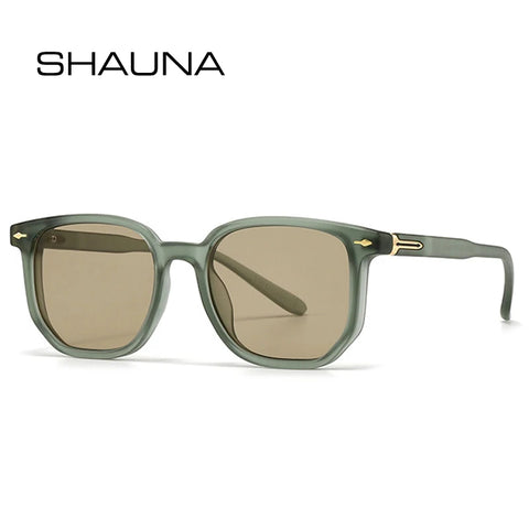 SHAUNA Polygon Square Gradient Zonnebril – Vintage Rivet UV400 Unisex Zonnebrillen