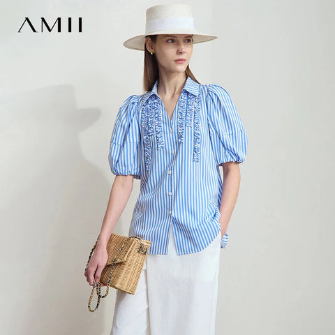 Amii Minimalist New Summer Style 2025 Shirt for Women