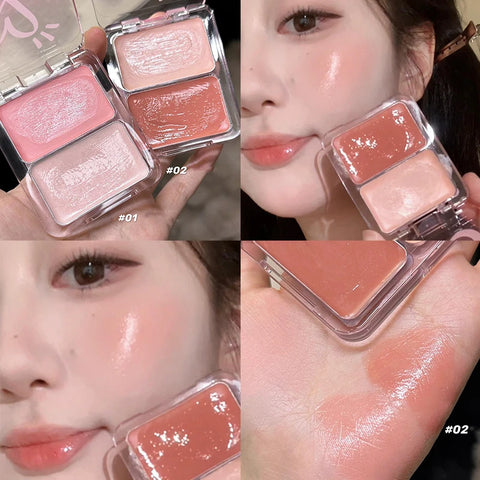 Water Light Peach Cream Blush Milk Pink Natural Cheek Tint - Waterproof Makeup Palette