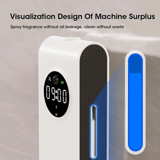 Automatic Sensor Aromatherapy Machine - Wall-Mounted USB Rechargeable Fragrance Dispenser with Clock Function