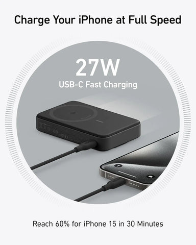 Anker MagGo 10000mAh Power Bank – Qi2 Magnetic 15W Fast-Charge