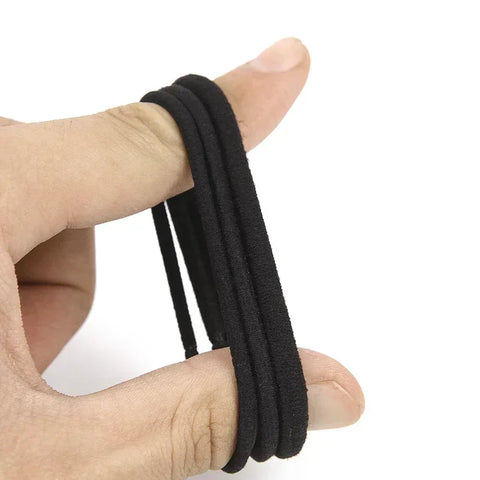 50/100 stuks zeer elastische zwarte haarbanden voor vrouwen en meisjes - perfecte paardenstaarthouders en scrunchies
