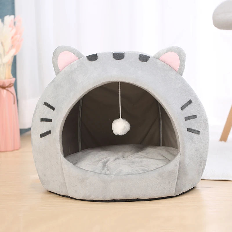 Cozy Super Cat Bed for Cats and Small Dogs - Plush Tent Style Pet House