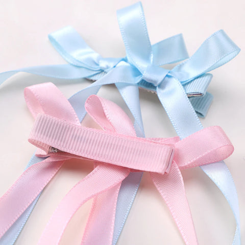 LOVEKIKI 2 stuks lange kwastjes haarstrikken voor meisjes - Charmante linten hoofddeksels voor feestjes en dagelijks gebruik 