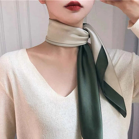 Elegant Floral Silk Hairband Scarf for Women