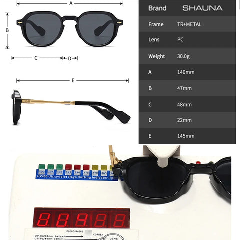 SHAUNA Retro Oval Rivet Zonnebril – Gradient UV400 Dameszonnebril