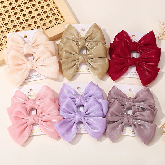 LOVEKIKI 2 stuks meisjes chiffon haarspeldjes met strik - stijlvolle en comfortabele haaraccessoires voor kinderen 
