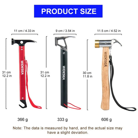 Widesea Camping Hammer - Stainless Steel Copper Outdoor Tent Peg Stake Mallet with Stake Puller
