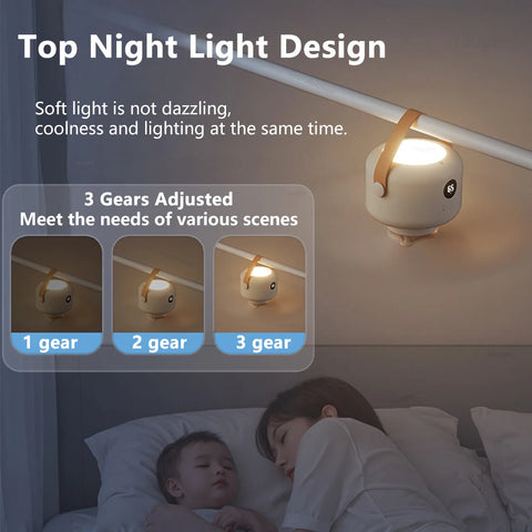 Portable Ceiling Fan for Camping, Rechargeable 7200 mAh, Remote Control, LED Light