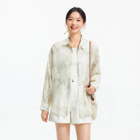 Semir Long Sleeve Shirt Dames - Oversized Artistieke Stijl