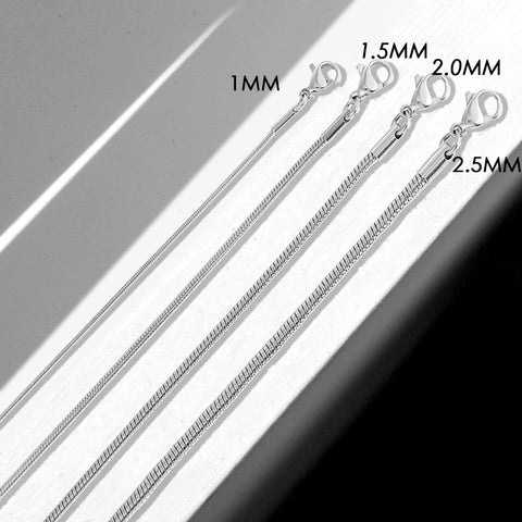 eManco Silver Color Snake Chain Choker - Minimalist Stainless Steel Necklace for Men & Women