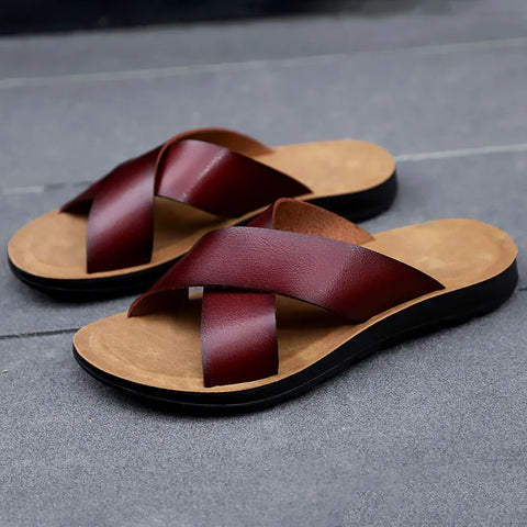 Italian Leather Slippers For Men 2024