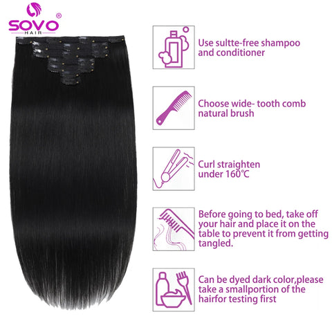 100 gram clip-in haarverlenging - 100% Remy menselijk haar donkerbruin