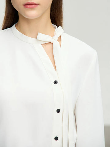 AMII Minimalism Chiffon Women Blouse 2024