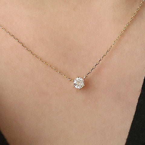 INZATT Real 925 Sterling Silver Zircon Round Bead Pendant Choker Necklace