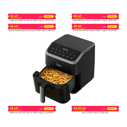 Midea 5L Hot Air Fryer with HeatXpress Technology