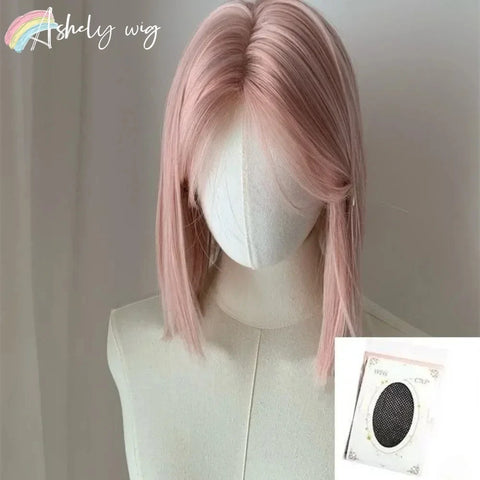 Ashley Sweet Short Bob Wig - Pink Blonde Lace Front Cosplay