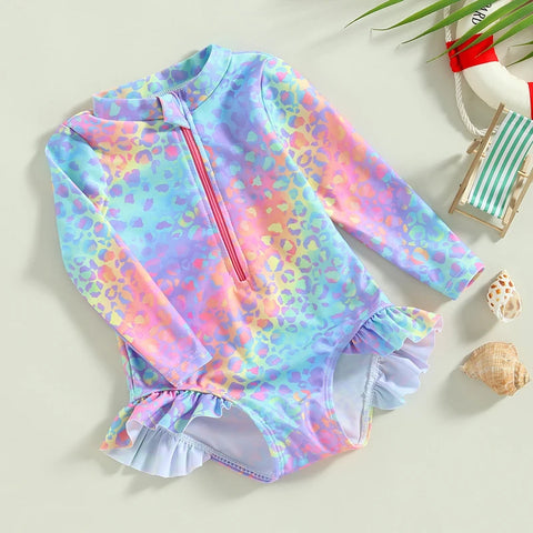 Tregren Toddler Girls Fish Scale Print Swimsuit
