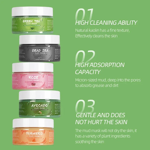Turmeric Green Tea Rose Avocado Facial Mask