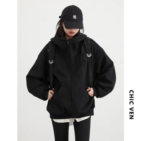 CHIC VEN Dames Oversized Sweatshirt met Capuchon 