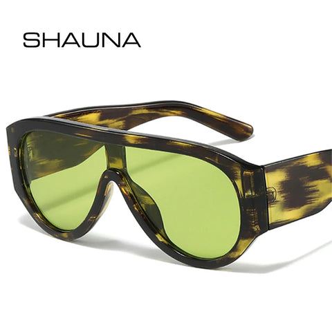 SHAUNA Oversized Pilotenzonnebril – Rood &amp; Groen Gradiënt UV400 Unisex Retro Zonnebrillen