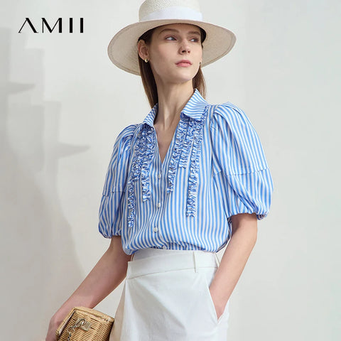 Amii Minimalist New Summer Style 2025 Shirt for Women