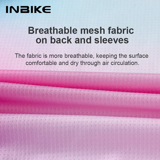 INBIKE Women Cycling Jersey Long Sleeved Bike Tops - Breathable MTB Cycle Jerseys with 3 Pockets