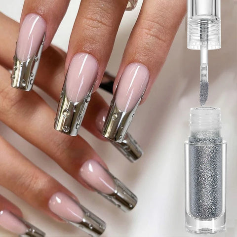 Super-Bright Metallic Nail Powder - Gold Silver Mirror Pigment