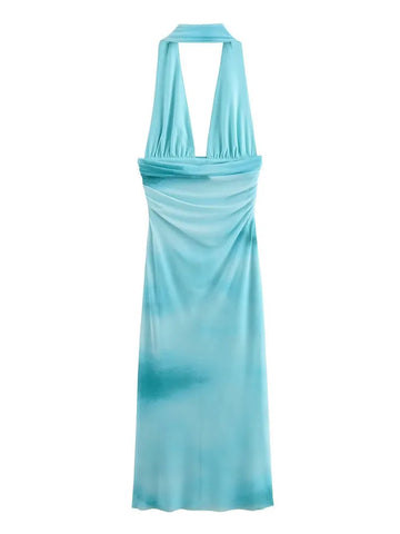 TFMLN 2024 Dames Zomer Slanke Tie-dye Gradiënt Jurk