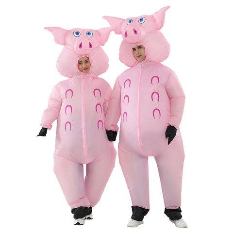 Adult Pink Pig Inflatable Costume for Parties