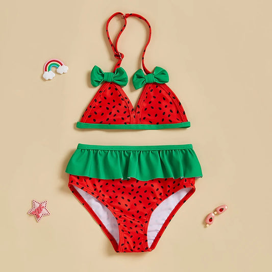 Tregren 0-24M Baby Girl Watermelon Bikini Swimsuit