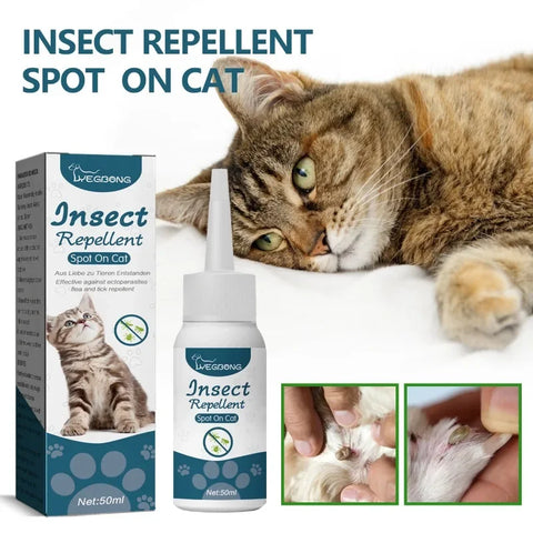 50 ml anti-vlooien- en tekenmiddel voor katten en honden - Effectieve ontworming en huidreiniging 