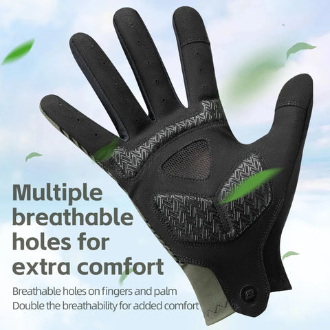 ROCKBROS Zomerfiets Handschoenen - Ademende MTB &amp; Racefiets Handschoenen met Volledige Vingers, Touchscreen en Antislip Eigenschappen