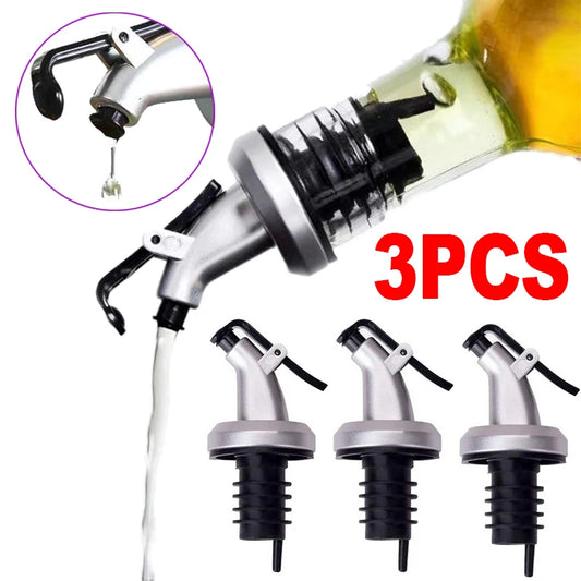 Leak-proof Oil Bottle Stopper with Rubber Lock Plug Seal - Food Grade Plastic Nozzle Sprayer