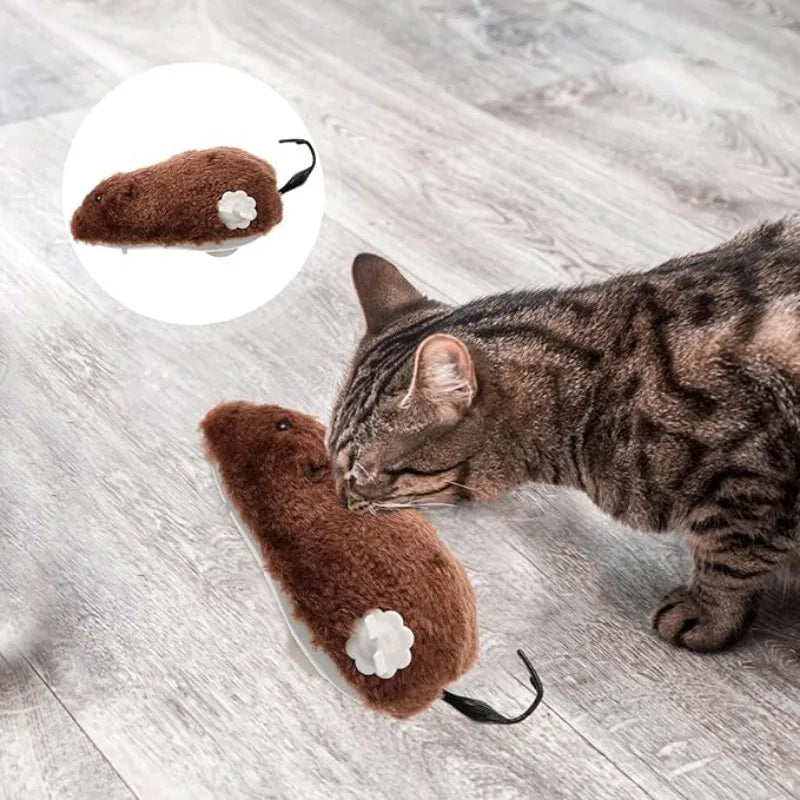 Interactive Plush Cat Toy - Clockwork Simulation Mice for Indoor Cats