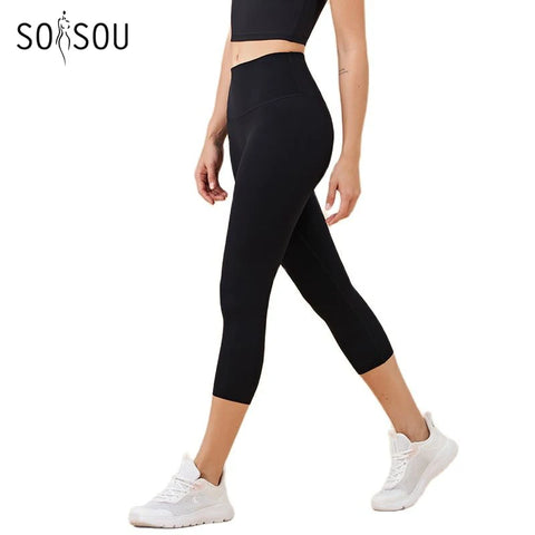 SOISOU Dames Yoga Capri Broek met Hoge Taille - 13 Levendige Kleuren