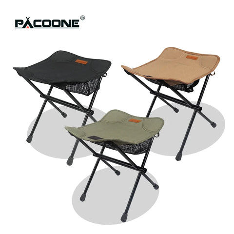 PACOONE Camping Portable Folding Stool - Ultralight Aluminium Alloy Mini Fishing Chair for Outdoor Adventures