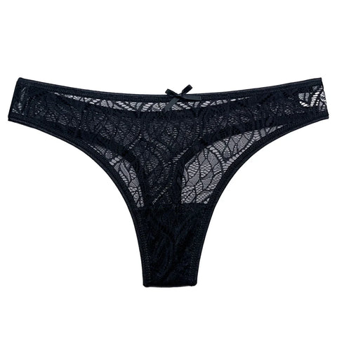 5 PCS/Set Sexy Lace Thong Women Low Waist Panties Transparent Underwear