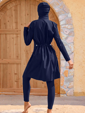 4-delige zomer strand bescheiden burkini set voor vrouwen - islamitisch badpak