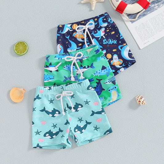 Tregren Toddler Boys Swim Trunks Shark Print