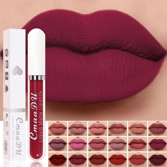 Long Lasting Velvet Matte Lip Gloss - Rose Liquid Lipstick for Women - 18 Stunning Colors
