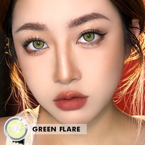 UYAAI 1Pair Green Brown Flare Color Contact Lenses