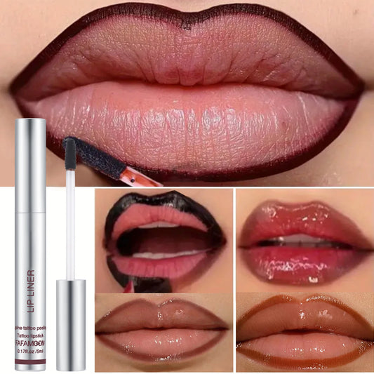 6 Color Waterproof Lip Liner Peel Off Tattoo Lip Gloss - Long Lasting Matte Lip Tint