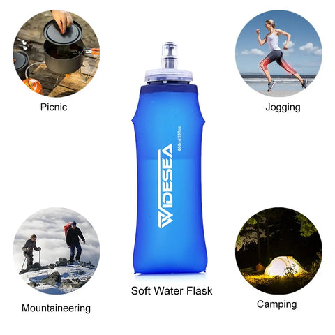 Widesea 600ml Soft Water Bottle - Portable Hydration Pack for Outdoor Sports