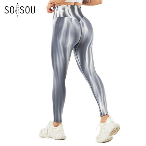 SOISOU Tie-dye naadloze leggings voor dames - Stijlvol comfort voor elke training