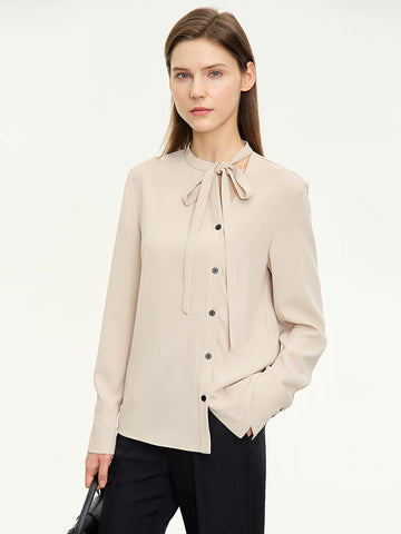 AMII Minimalism Chiffon Women Blouse 2024