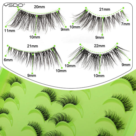 Natural Mink Half Eye Lashes - 5/10/14/20 Pairs