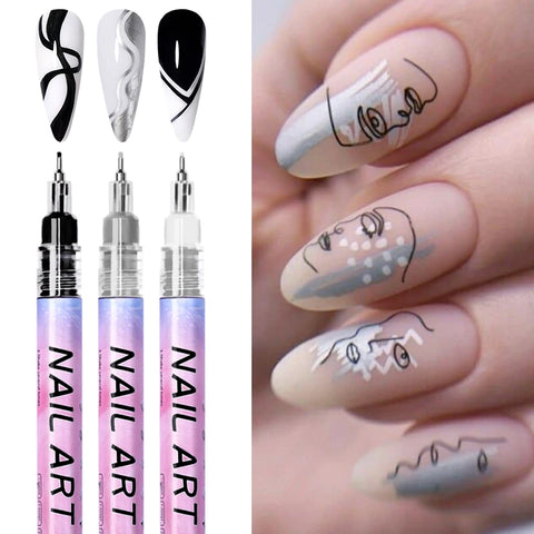 BORN PRETTY Nail Art Graffiti Pen Waterproof Painting Drawing Pen Brushes Dot Liner Pen DIY Nail Art Design Tool Manicure