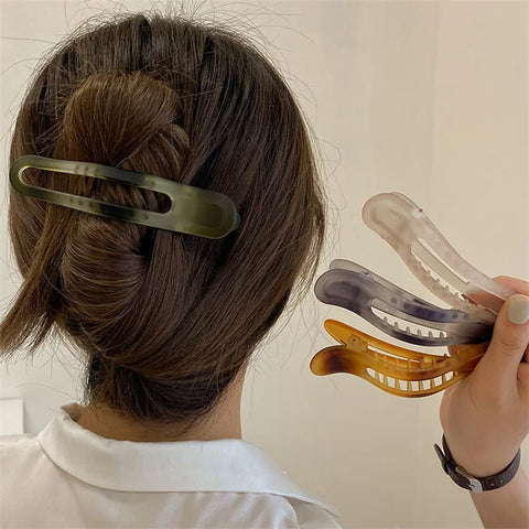 Acrylic Matte Duckbill Hair Claws and Barrettes - Stylish Hair Accessories for Women