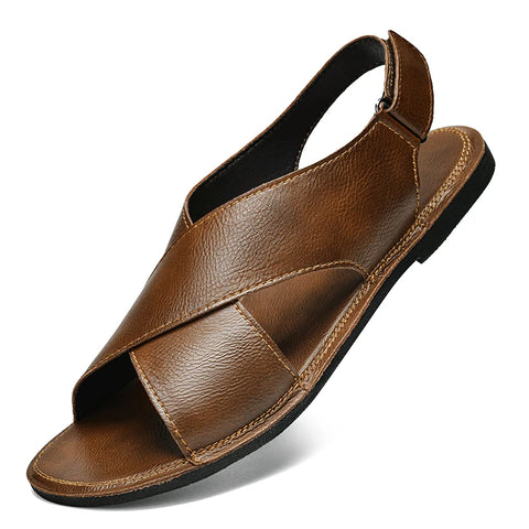 Herrensandalen aus echtem Leder für den Sommer